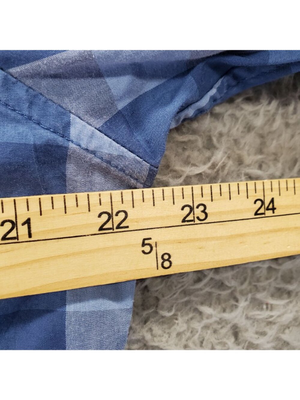 Gap Shirt Mens Medium Blue Gingham Check Standard Fit Long Sleeve Cotton - Picture 7 of 9